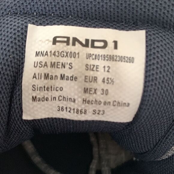 AND1 Men’s Basketball Gray Sneakers Size 12 - Picture 10 of 11